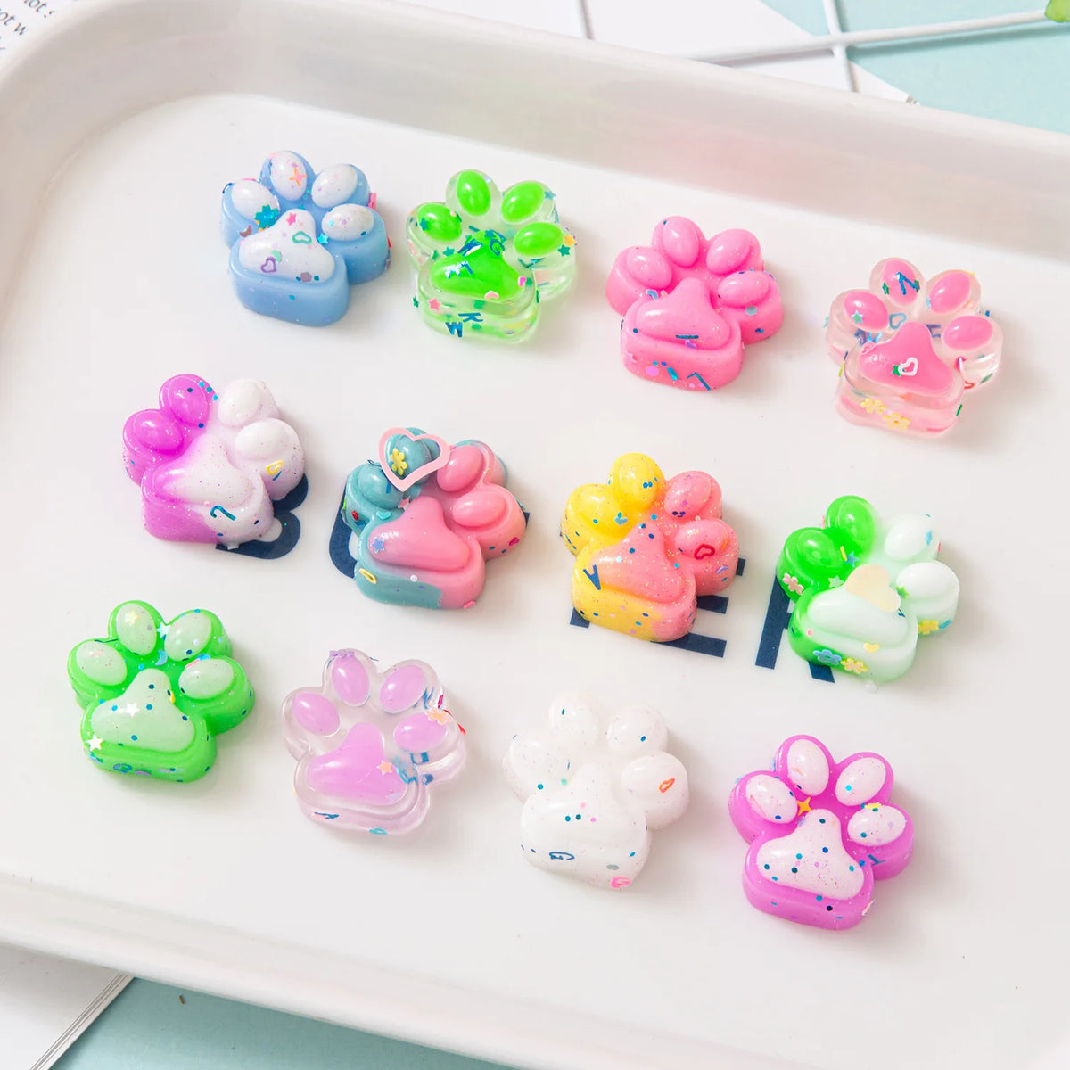 Mini Cute Cat Claw 10PCS Plush Pinch Fun Colorful Halloween Christmas Party Pack Fillers for Pressure Reduction Cartoon Style