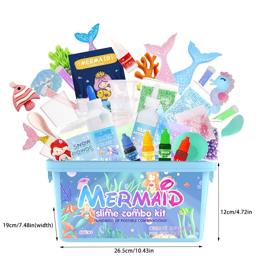 Slime Making Kit Crystal Mud Ice Cream Butter Clay, DIY Fluffy Slime Kit for Kids, Non-Toxic Modeling Clay Set