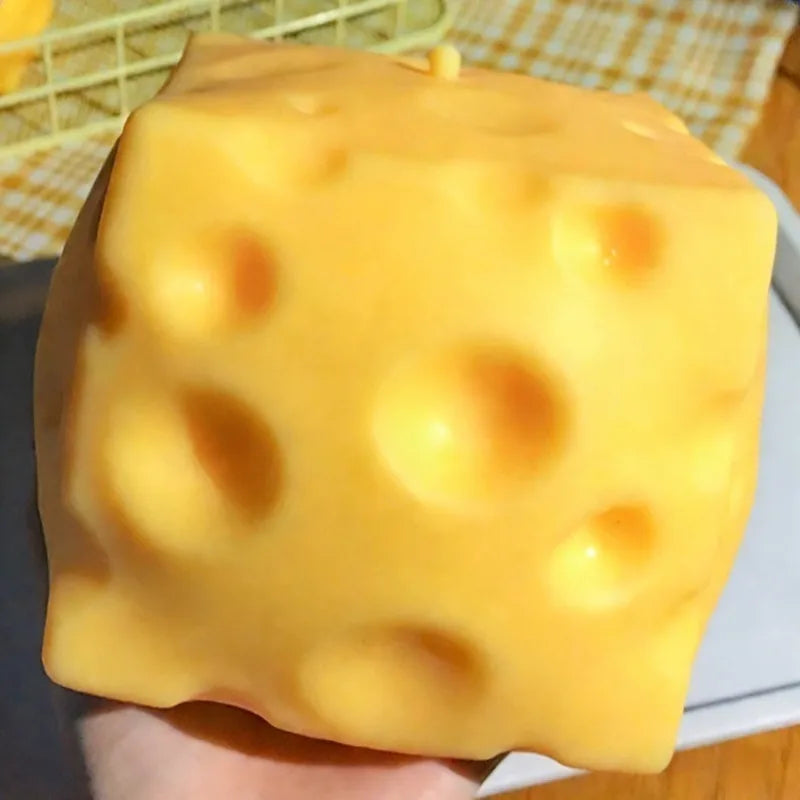 Giant Cheese Squeeze Toy Extra Large Size Cheese Squishy Fidget Toys Slow Rebound Shapeable Venting Ball  Adults Fun Gifts