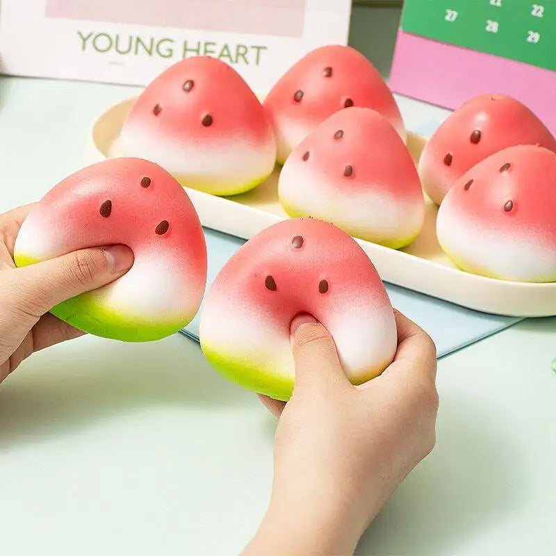 Watermelon Squishy Fidget Toy Anti-Stress Slow Rising Fruit Pinch Squeeze Stress Reliever Funny Pressure Reducer Prop