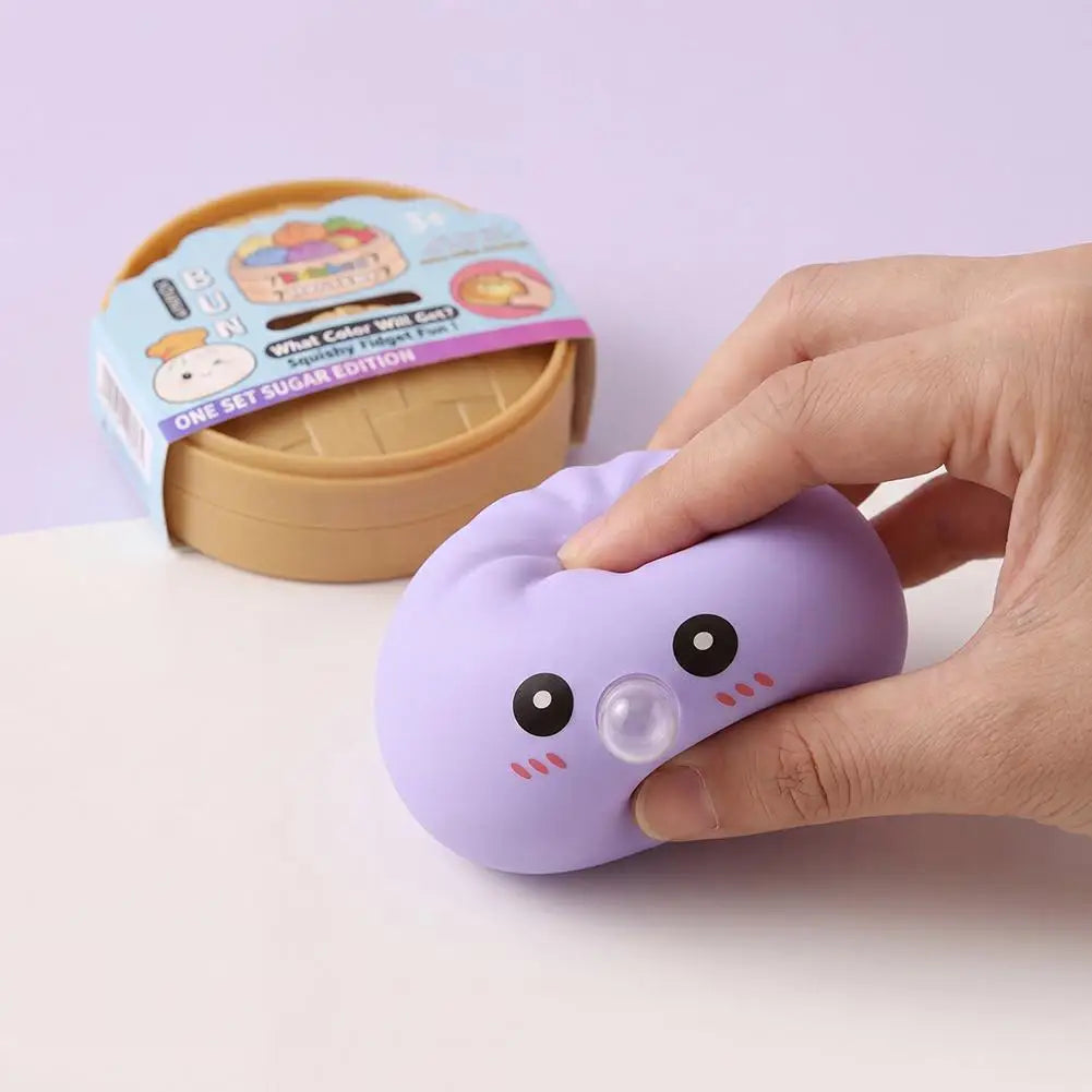 Colorful Squeeze Toy Dumpling Squishies Blow Bubbles Toy Stress Relief Sensory New Bubble-Blowing Fidget Toy for Kids Adults