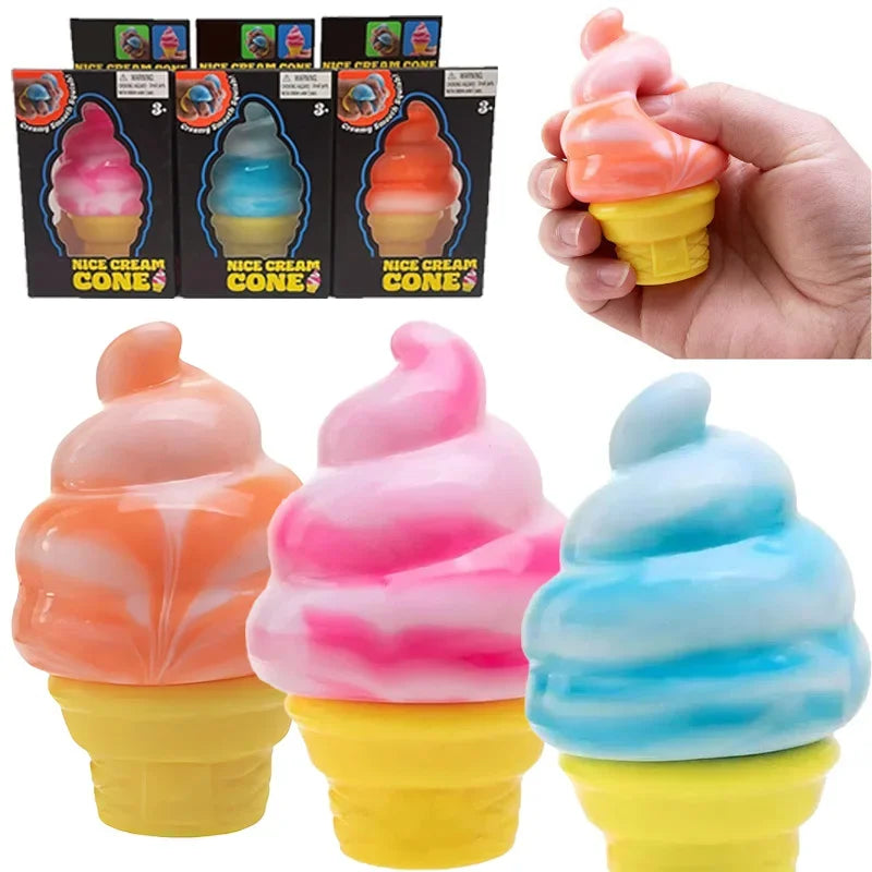 Schylling Needoh Ice Cream Cone Squishy Toy  Soft Elastic Decompression Toy Ball Stress Relief Fidget Toy for festival gifts