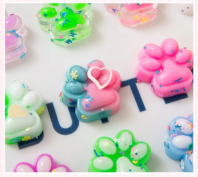 Mini Cute Cat Claw 10PCS Plush Pinch Fun Colorful Halloween Christmas Party Pack Fillers for Pressure Reduction Cartoon Style