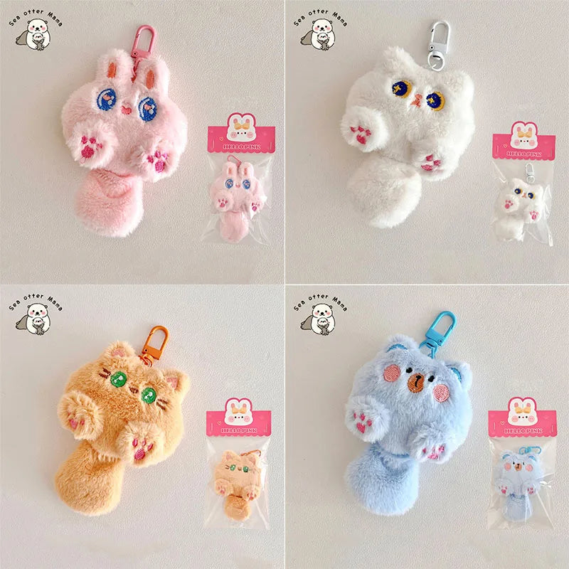 Cute Plush Cartoon Cat Doll Pendant Soft Cute Girl Backpack Decoration Pendant Doll Student Gift