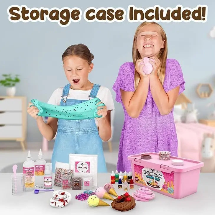 Slime Making Kit Crystal Mud Ice Cream Butter Clay, DIY Fluffy Slime Kit for Kids, Non-Toxic Modeling Clay Set