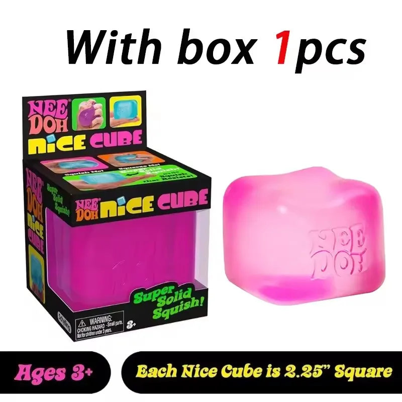 Schylling Needoh Nice Cube Sensory Fidget Stress Relief Squishy Anti-Anxiety Squeeze Object for Focus ADHD Population