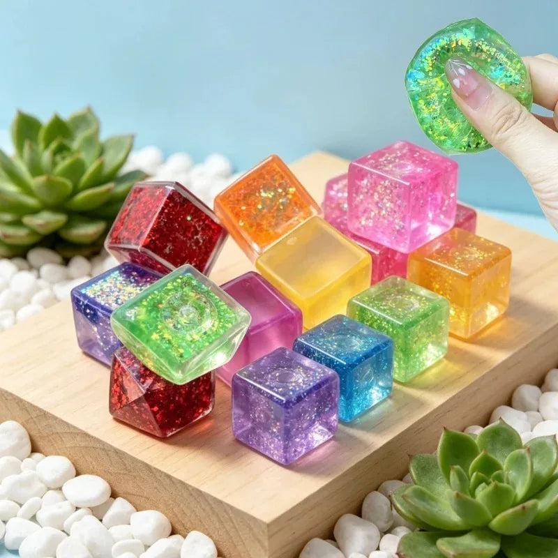 Squishy Mini Water Cube Squeeze Toy Random Blind Bag Maltose Polygon Fidget Toy Slow Rebound Anti-Anxiety Fidget Squeeze Toy