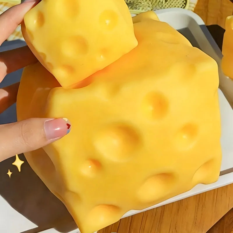 Giant Cheese Squeeze Toy Extra Large Size Cheese Squishy Fidget Toys Slow Rebound Shapeable Venting Ball  Adults Fun Gifts