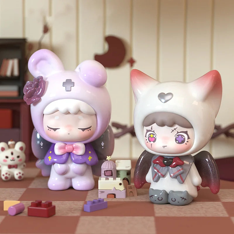 Qubii Autumn Animals Blind Box, Day & Night Series Cute Grain Ornament Collectible, Handmade Style Gift for Girls